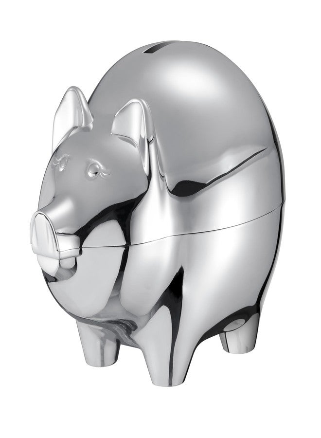 Jozen Gift Money Saving Bank-Metal Silver Piggy Penny Coin Bank for Children, Kids-hot Gifts for Birthday,Christmas and Party-My First Piggy Money Bank for Kids-Silver - Image 2